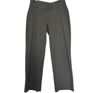 Lands End Pants Womens SZ M/P Gray Starfish Straight Leg Pull On Stretch Cotton